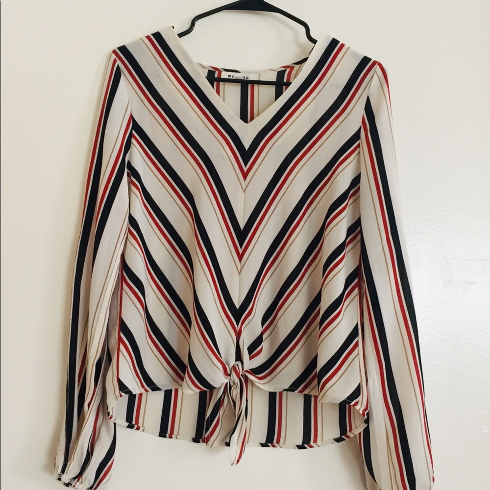 Monteau Stripped Blouse Size Large
